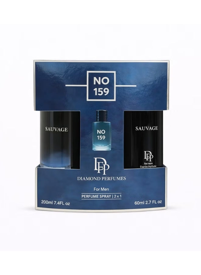 دايموند عطور دياموند طقم هدايا رقم 159 بيرفيوم سبراي 2*1 رجالي - Image 2